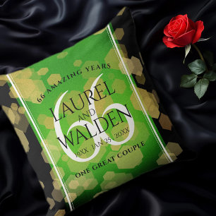 Cojín Decorativo Elegante 66º aniversario del Boda Titanita