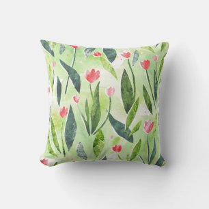 Cojín Decorativo Elegante acuarela estampado floral
