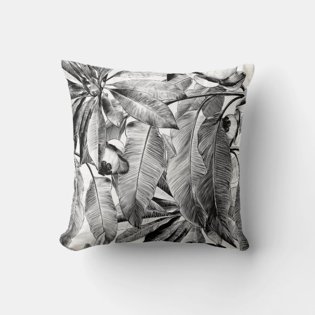 Cojín Decorativo Elegante acuarela estampado floral (Anverso)