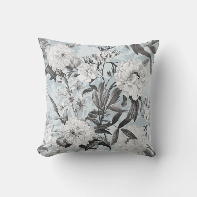 Cojín Decorativo Elegante acuarela estampado floral (Anverso)