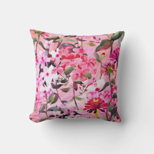 Cojín Decorativo Elegante acuarela estampado floral