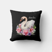 Elegante acuarela Floral Black Swan Daughter nombr