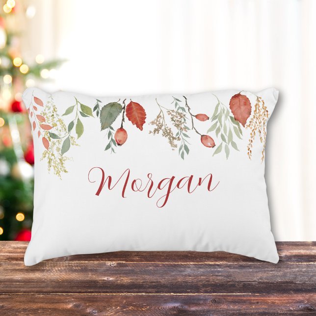 Cojín Decorativo Elegante acuarela invernal floral (Subido por el creador)