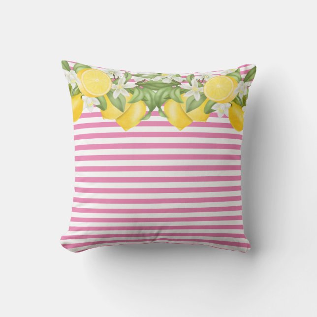 Cojín Decorativo Elegante acuarela Lemons Lumbar Pillow (Anverso)