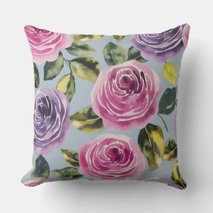 Cojín Decorativo Elegante acuarela Rosa Diseño floral
