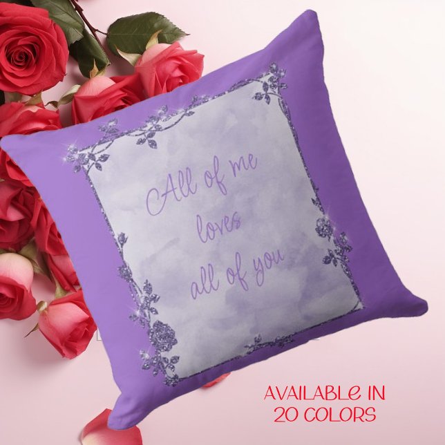 Cojín Decorativo Elegante Amethyst Purple Sparkle Frame Valentine (Subido por el creador)