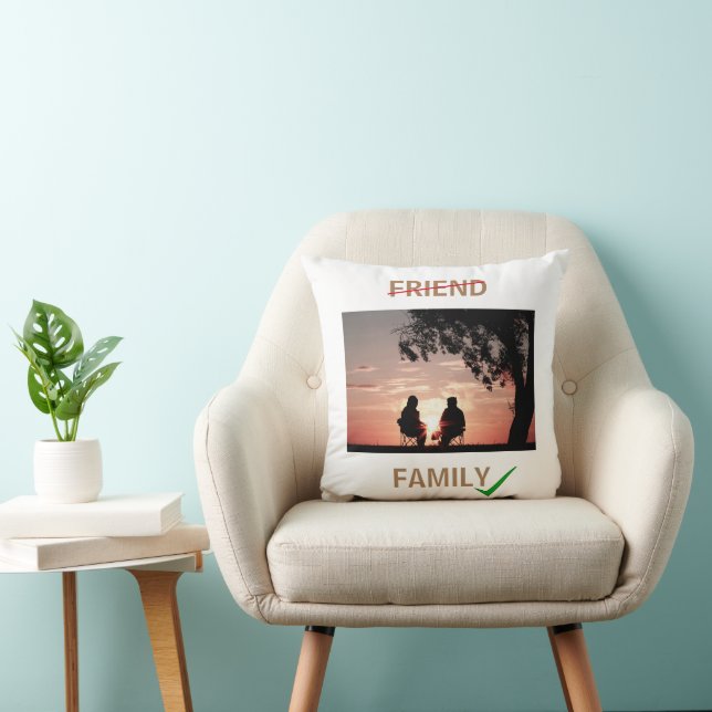 Cojín Decorativo Elegante Amigo No Familia Añadir Foto Personalizad (Silla)