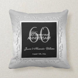 Cojín Decorativo Elegante aniversario de Boda de diamantes plateado
