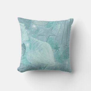 Cojín Decorativo Elegante Aqua Seashell Pillow
