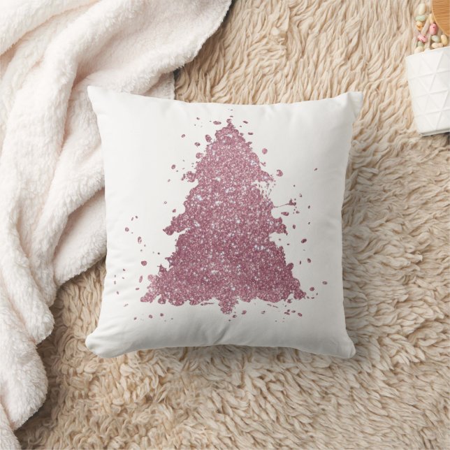 Cojín Decorativo Elegante árbol de Navidad | Plátano rosado Dusty M (Manta)