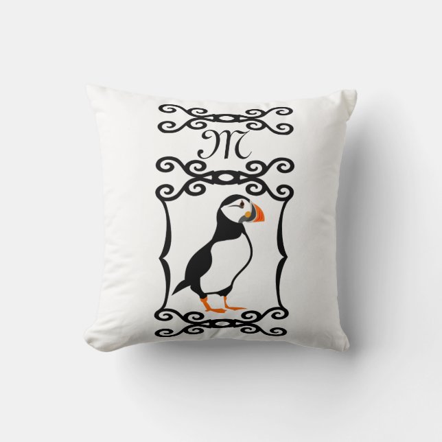 Cojín Decorativo Elegante ataúd en un monograma francés de marco de (Anverso)