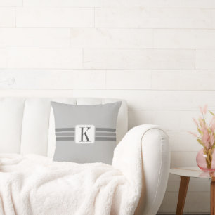 Cojín Decorativo Elegante Banner Gris Gris Gris Rayado Añadir Inici