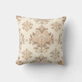 Cojín Decorativo Elegante beige damasco vintage casa de campo franc