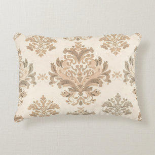 Cojín Decorativo Elegante beige damasco vintage casa de campo franc