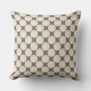 Cojín Decorativo Elegante blanco beige cremoso con lunares