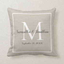 Cojín Decorativo Elegante Boda de Moda monograma moderno Keepsake