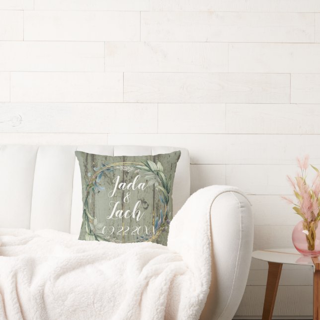 Cojín Decorativo Elegante Boda Rústico de Leafy Wreath (Sofá)