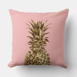 Cojín Decorativo Elegante bonito de oro giratorio y piña rosa past