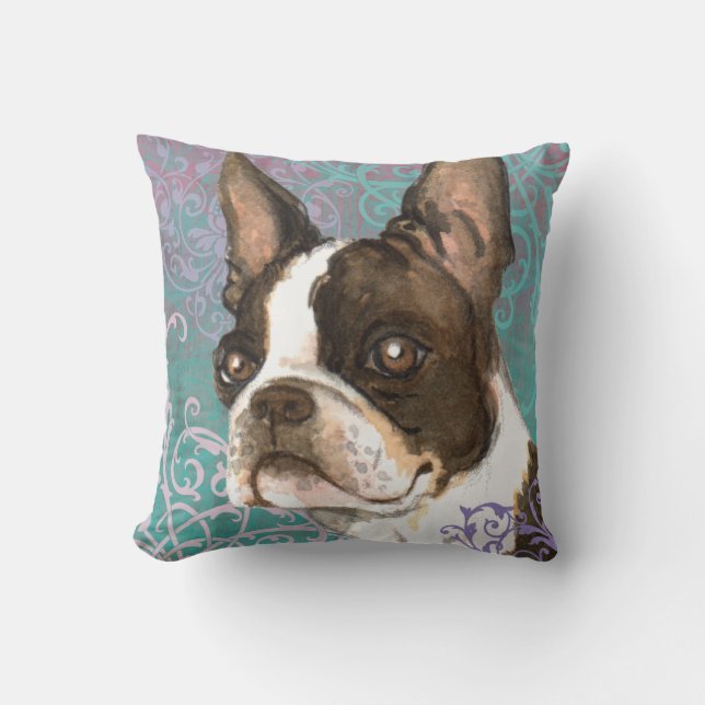 Cojín Decorativo Elegante Boston Terrier (Anverso)