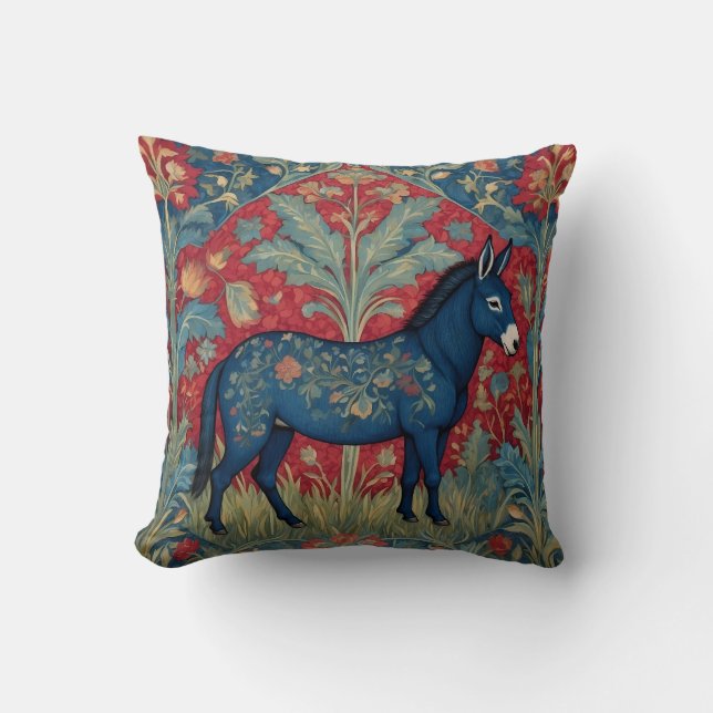Cojín Decorativo Elegante burro William Morris inspirado en patrone (Anverso)