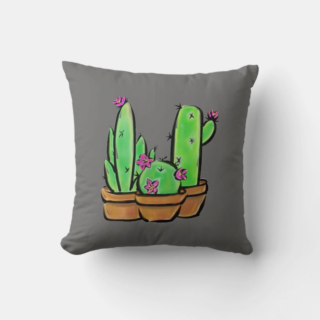 Cojín Decorativo Elegante Cactus cacti succulent (Anverso)