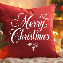 Cojín Decorativo Elegante caligrafía Script Feliz Navidad