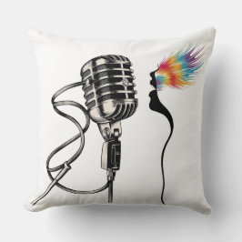 Cojín Decorativo Elegante cantante de silueta