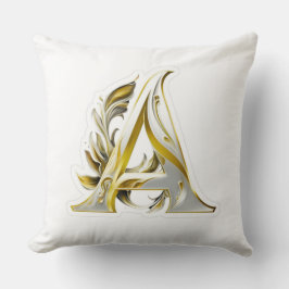 Cojín Decorativo Elegante Carta De Oro Un Cushion De Monograma Lujo