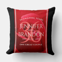 Cojín Decorativo Elegante celebración del 36° Aniversario Rosa Boda