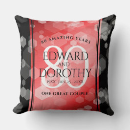 Cojín Decorativo Elegante celebración del 80° Aniversario del Boda 