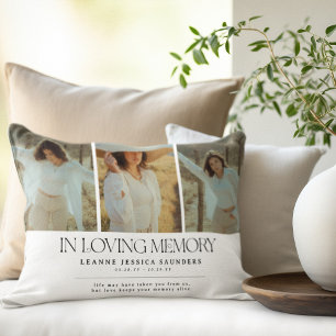 Cojín Decorativo Elegante Colección de Fotos en Memoria de Alguien