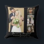Cojín Decorativo Elegante Collage de fotos del Día de la Boda Perso<br><div class="desc">Elegante Cojín decorativo de Collage de fotos del Día de la Boda Personalizada</div>