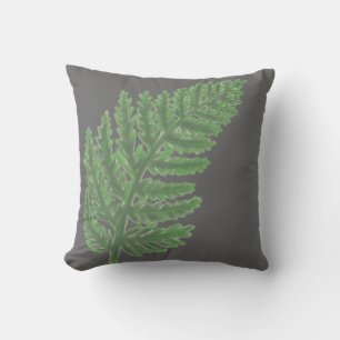 Cojín Decorativo Elegante color de agua verde helechos hojas de bos