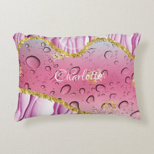 Cojín Decorativo Elegante color rosa, morado y gris blanco