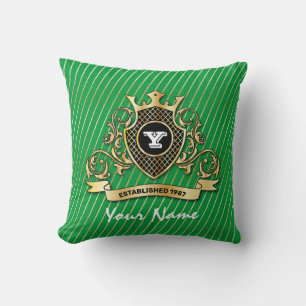 Cojín decorativo elegante con Monograma de Oro
