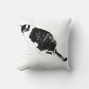 Cojín Decorativo Elegante Contorno de Gato Eleva Interiores del Hog