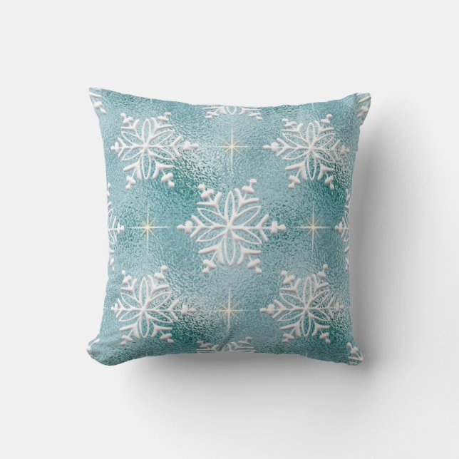 Cojín Decorativo Elegante copo de nieve de vacaciones de Navidades  (Anverso)