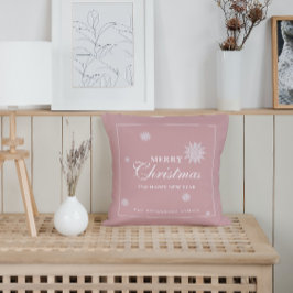 Cojín Decorativo Elegante copo de nieve | Rosa suave | NAVIDADES PE