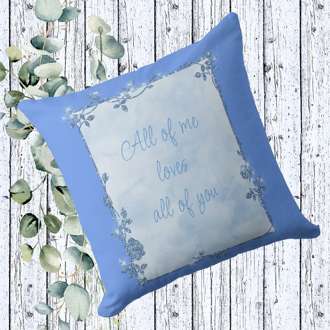Cojín Decorativo Elegante Cornflower Blue Sparkle Frame Valentine (Subido por el creador)