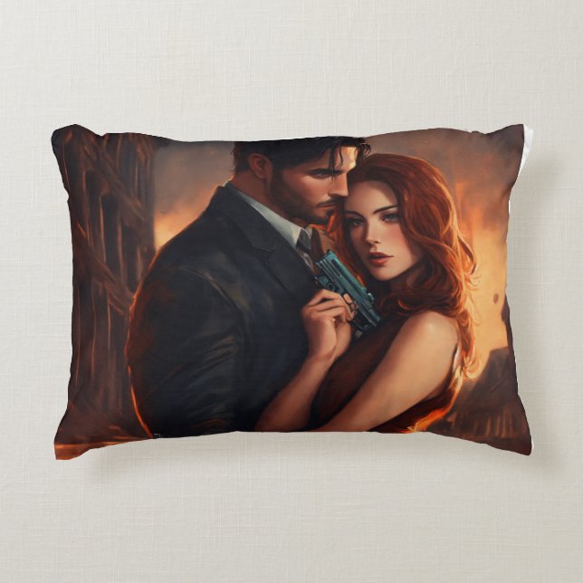 Cojín Decorativo Elegante cresta de la familia de los cuervos negro (Anverso)