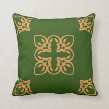 Elegante Cross Damask Motif Green Gold