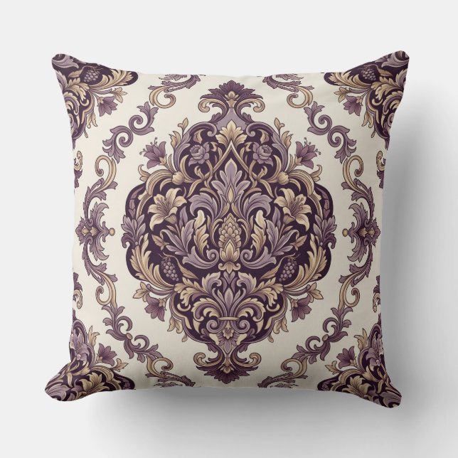 Cojín Decorativo Elegante Damasco (Anverso)