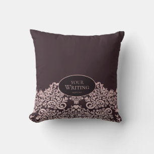 Cojín Decorativo Elegante damasco marrón