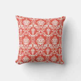 Cojín Decorativo Elegante damasco rojo inspirado en caramelos
