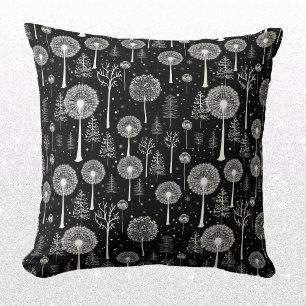 Cojín Decorativo Elegante Dandelion y árbol de Navidad