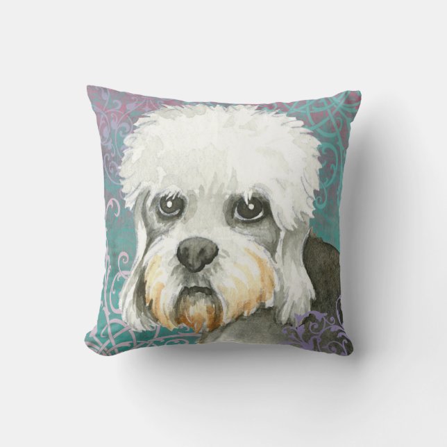 Cojín Decorativo Elegante Dandie Dinmont Terrier (Anverso)