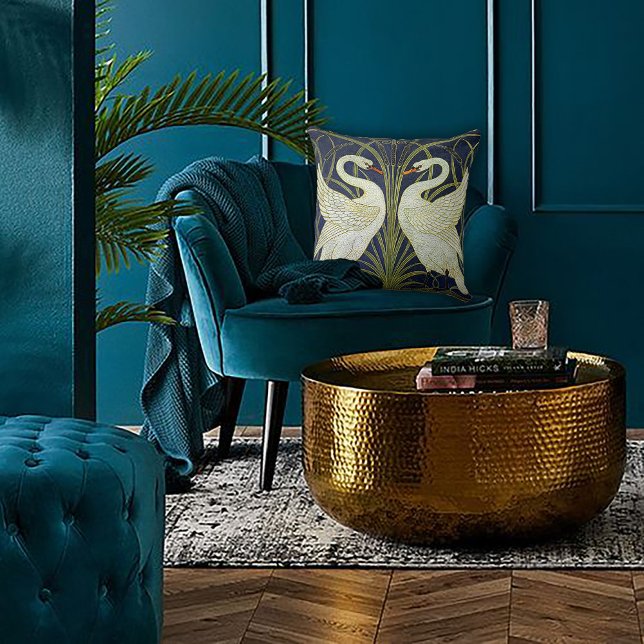 Cojín Decorativo Elegante danza de cisne Art Nouveau (Subido por el creador)