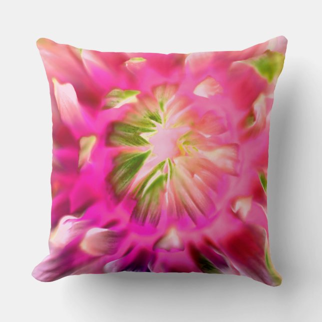 Cojín decorativo elegante de flores rosadas (Anverso)