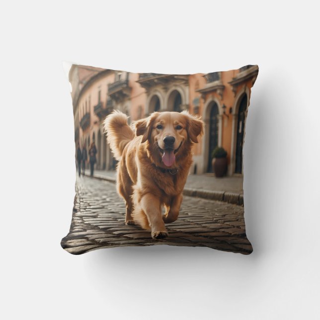 Cojín decorativo elegante de Golden Retriever (Anverso)