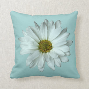 Cojín decorativo elegante de la margarita blanca